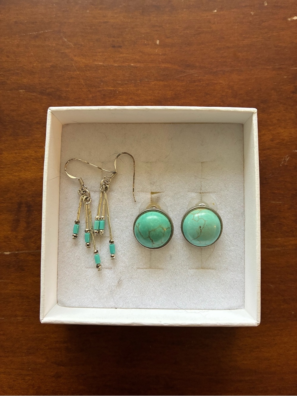 Turquoise Studs & Dangle Earrings Set